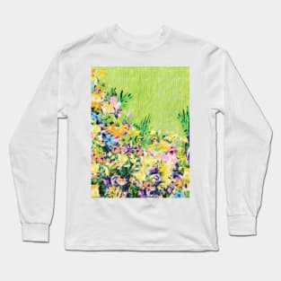 Fresh Floral Crepe Pattern Long Sleeve T-Shirt